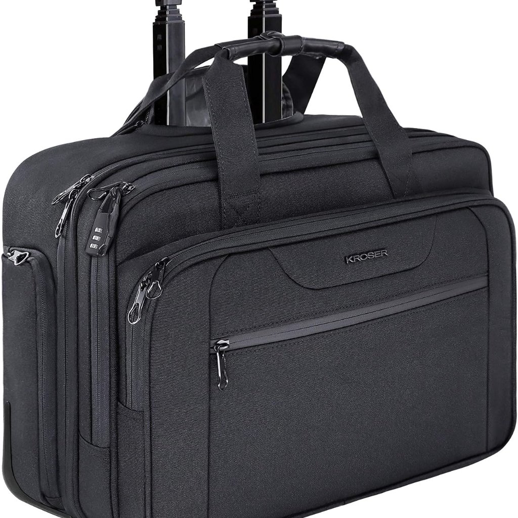 Rolling Laptop Bag Wheeled Briefcase Fits Up To 173 Inch Laptop WaterProof
